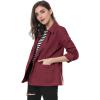 imageAllegra K Womens Utility Jacket Zip Up Drawstring Waist Snap Buttons Lightweight Anorak Jackets with PocketsBurgundy