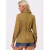 imageAllegra K Womens Utility Jacket Zip Up Drawstring Waist Snap Buttons Lightweight Anorak Jackets with PocketsDark Khaki