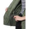 imageAllegra K Womens Utility Jacket Zip Up Drawstring Waist Snap Buttons Lightweight Anorak Jackets with PocketsGreen