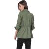 imageAllegra K Womens Utility Jacket Zip Up Drawstring Waist Snap Buttons Lightweight Anorak Jackets with PocketsGreen