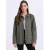 imageAllegra K Womens Utility Jacket Zip Up Drawstring Waist Snap Buttons Lightweight Anorak Jackets with PocketsGrey