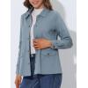 imageAllegra K Womens Utility Jacket Zip Up Drawstring Waist Snap Buttons Lightweight Anorak Jackets with PocketsGrey Blue