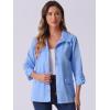imageAllegra K Womens Utility Jacket Zip Up Drawstring Waist Snap Buttons Lightweight Anorak Jackets with PocketsLight Blue