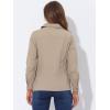 imageAllegra K Womens Utility Jacket Zip Up Drawstring Waist Snap Buttons Lightweight Anorak Jackets with PocketsLight Khaki