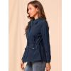 imageAllegra K Womens Utility Jacket Zip Up Drawstring Waist Snap Buttons Lightweight Anorak Jackets with PocketsNavy Blue