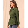 imageAllegra K Womens Utility Jacket Zip Up Drawstring Waist Snap Buttons Lightweight Anorak Jackets with PocketsOlive Green