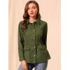 imageAllegra K Womens Utility Jacket Zip Up Drawstring Waist Snap Buttons Lightweight Anorak Jackets with PocketsOlive Green