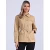 imageAllegra K Womens Utility Jacket Zip Up Drawstring Waist Snap Buttons Lightweight Anorak Jackets with PocketsTan Khaki