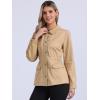 imageAllegra K Womens Utility Jacket Zip Up Drawstring Waist Snap Buttons Lightweight Anorak Jackets with PocketsTan Khaki