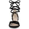 imageAllegra K Womens Velvet Lace Up Clear Heels Block Heel SandalsBlack