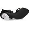 imageAllegra K Womens Velvet Lace Up Clear Heels Block Heel SandalsBlack