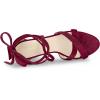 imageAllegra K Womens Velvet Lace Up Clear Heels Block Heel SandalsBurgundy