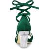 imageAllegra K Womens Velvet Lace Up Clear Heels Block Heel SandalsGreen