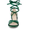 imageAllegra K Womens Velvet Lace Up Clear Heels Block Heel SandalsGreen