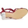 imageAllegra K Womens Velvet Lace Up Clear Heels Block Heel SandalsRed
