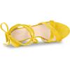 imageAllegra K Womens Velvet Lace Up Clear Heels Block Heel SandalsYellow