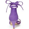 imageAllegra K Womens Women Open Toe Kitten Heel Lace Up Dress Sandals Purple 6