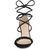 imageAllegra K Womens Woven Braided Heel Lace Up Clear Block Heel SandalsBlack