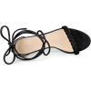 imageAllegra K Womens Woven Braided Heel Lace Up Clear Block Heel SandalsBlack