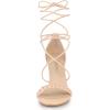 imageAllegra K Womens Woven Strap Lace Up Strappy Stiletto Heel SandalsBeige