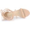 imageAllegra K Womens Woven Strap Lace Up Strappy Stiletto Heel SandalsBeige