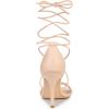 imageAllegra K Womens Woven Strap Lace Up Strappy Stiletto Heel SandalsBeige