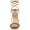 imageAllegra K Womens Woven Strap Lace Up Strappy Stiletto Heel SandalsDark Brown