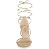 imageAllegra K Womens Woven Strap Lace Up Strappy Stiletto Heel SandalsGold