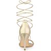 imageAllegra K Womens Woven Strap Lace Up Strappy Stiletto Heel SandalsGold