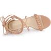 imageAllegra K Womens Woven Strap Lace Up Strappy Stiletto Heel SandalsNude