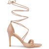 imageAllegra K Womens Woven Strap Lace Up Strappy Stiletto Heel SandalsNude