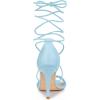 imageAllegra K Womens Woven Strap Lace Up Strappy Stiletto Heel SandalsSky Blue