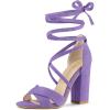 imageAllegra K Womens Block Heeled Lace Up Purple Sandals 9 M US