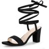 imageAllegra K Womens Lace Up Chunky Heels SandalsBlack