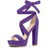 imageAllegra K Womens Lace Up Platform Heels Sandals Purple Heels Sandals 9 M US