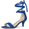 imageAllegra K Womens Open Toe Kitten Heel Lace Up Dress Royal Blue Sandals 10 M US