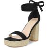 imageAllegra K Womens Platform Sandals Square Toe Chunky Heels Lace Up SandalsBlack