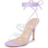 imageAllegra K Womens Strappy Rhinestone Lace Up Stiletto Heel SandalsPurple