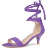 imageAllegra K Womens Women Open Toe Kitten Heel Lace Up Dress Sandals Purple 75