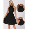 imageAllegra K Pleated Dress for Womens Sleeveless 2024 Summer Bow Tie Neck Party Cocktail DressesBlack