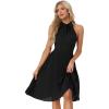 imageAllegra K Pleated Dress for Womens Sleeveless 2024 Summer Bow Tie Neck Party Cocktail DressesBlack