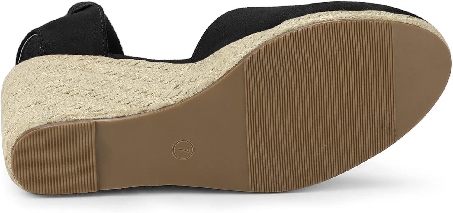 imageAllegra K Womens Closed Toe Espadrilles Wedges Tie Up Wedge SandalsBlack