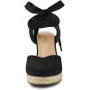 imageAllegra K Womens Closed Toe Espadrilles Wedges Tie Up Wedge SandalsBlack