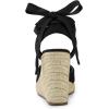 imageAllegra K Womens Closed Toe Espadrilles Wedges Tie Up Wedge SandalsBlack
