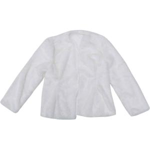 imageAllegra K Faux Fur Coat for Women Long Sleeve Open Front Overcoat Wedding Fluffy JacketWhite