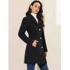 imageAllegra K Womens Winter Pea Coat 2025 Fall Single Breasted Long Outerwear Trench CoatsBlack