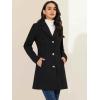 imageAllegra K Womens Winter Pea Coat 2025 Fall Single Breasted Long Outerwear Trench CoatsBlack