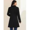imageAllegra K Womens Winter Pea Coat 2025 Fall Single Breasted Long Outerwear Trench CoatsBlack
