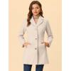 imageAllegra K Womens Winter Pea Coat 2025 Fall Single Breasted Long Outerwear Trench CoatsCream White