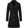 imageAllegra K Womens Winter Pea Coat 2025 Fall Single Breasted Long Outerwear Trench CoatsBlack